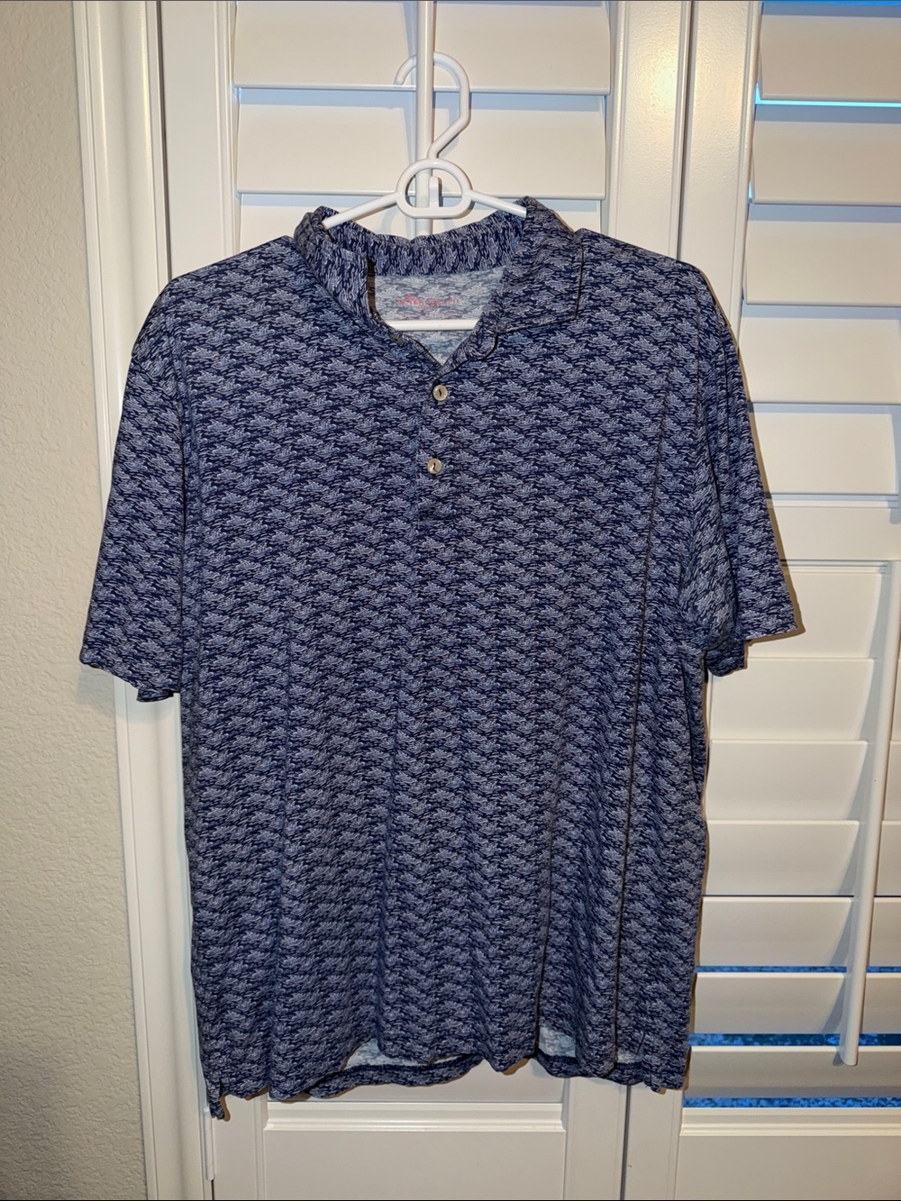 Peter Millar SeasideMen's Navy Patterned Polo Shirt